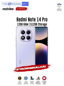 Redmi Note 14 Pro - 12GB RAM - 512GB Storage - PTA Approved - 1 Year Warranty - Purple - The Original Bro Mobiles - TOB40
